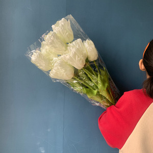 Venta al por mayor Diy tulipanes artificiales de seda de alta calidad <span class=keywords><strong>10</strong></span> ramas Flor de tulipán de imitación blanca para la decoración de la boda - Product Image 5