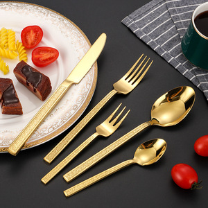 Stainless Steel Cutlery <b>Set</b> Knife Fork Spoon Western Steak Dinnerware For Restaurants Hotels Party Use Solid Color Pattern - Product Image 3