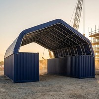 Structure de tente d'entrepôt en acier galvanisé avec membrane PVC certifiée pour la construction de hangars, abris, conteneurs et hangars à charbon en tissu