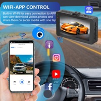 Caméra embarquée 4K double DVR, caméra de tableau de bord avant et arrière 4K, écran 3 pouces, double objectif, connectivité Wi-Fi, caméra embarquée 4K, caméra de voiture 4K