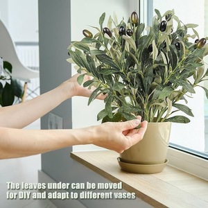 ดอกไม้ประดิษฐ์ก้านมะกอกเทียมสำหรับห้องนั่งเล่นการจัดดอกไม้ใบมะกอกก้านเดียวเหมือนจริงพร้อมผลไม้ - Product Image 4