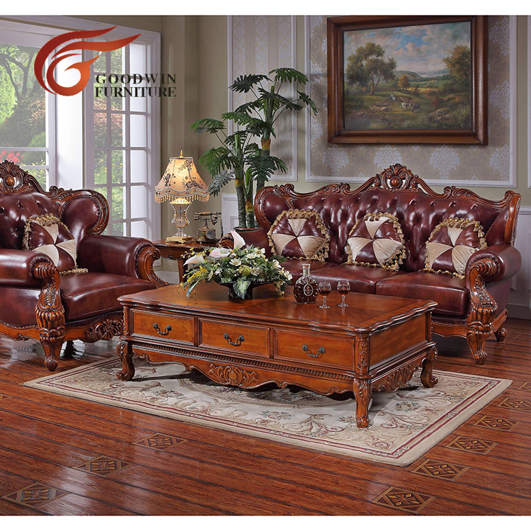 Classic Living Room Center Table - Hand Carved Coffee Table WA681