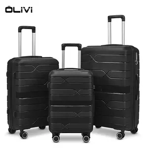 3 Pieces PP Luggage Set Factory Wholesale PP Valise Travel Suitcase Durable Travel Trolley Bags Scratch Resistant