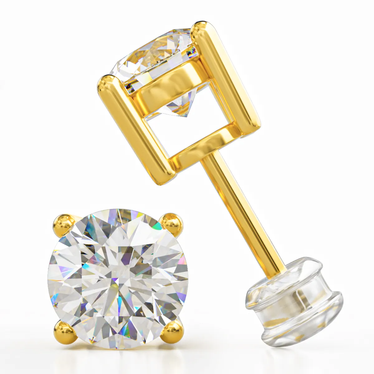 Gota 925 plata esterlina diamante personalizado 18K oro 5D diseñador joyería aro Stud lujo mujeres joyería fina Moissanite pendientes
