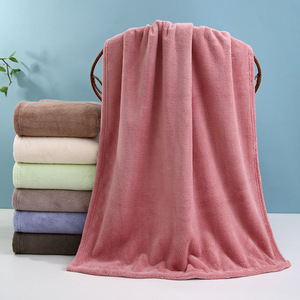 Coral Fleece <b>Bath</b> <b>Towel</b> 70x140 Cm Antibacterial Solid Color Adult Household Gift <b>Towel</b> - Product Image 1