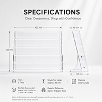 Support d'affichage réglable à cinq niveaux, détachable, facile à assembler, design portable, support d'affichage en acrylique, support pour cristaux