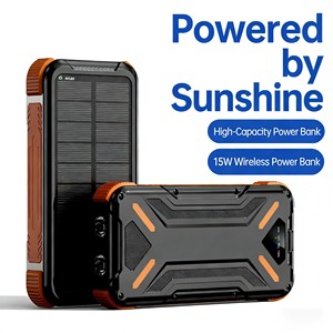 แบตสำรองพลังงานแสงอาทิตย์แบบพกพา 20000 mAh ชาร์จเร็วไร้สาย 15W รองรับ PD22.5W มาตรฐาน IP54 ป้องกันการกระแทก พร้อมไฟแคมป์ปิ้ง ช่องเสียบ USB Type-C สำหรับใช้งานกลางแจ้ง - Product Image 5