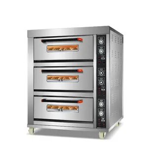 Competitive price 3 deck 6 pans gas deck oven bread oven