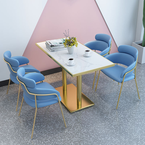 Café Meubels Groen Fluwelen Stof Nagel Salon Stoel Fauteuil Goud Been Roestvrij Staal Fast Food Eetkamerstoelen Voor Restaurant - Product Image 5