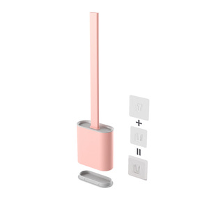 YOTO Factory Original <span class=keywords><strong>brosse</strong></span> de <span class=keywords><strong>toilette</strong></span> murale en caoutchouc souple avec longue poignée et conception de serrage sans ensemble de nettoyage d'impasse - Product Image 4