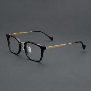 إطار نظارات طبية مستطيل الشكل من الأسيتات والتيتانيوم طراز OTW 6016 مع حماية من الضوء الأزرق وتصميم تدريجي للقراءة وتصميم مرقع - Product Image 3