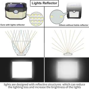 Lampe solaire LED extérieure en gros avec détecteur de mouvement PIR, étanche IP65, alimentée par l'énergie solaire pour jardin, cour et patio - Product Image 5