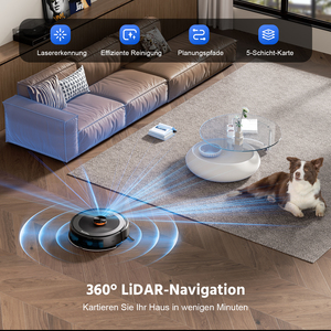 Robot aspirateur et serpillière D10S 4500pa avec navigation laser, nettoyage automatique et lavage à l'eau, télécommande incluse - Product Image 3