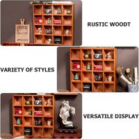 Étagère murale carrée en bois vieilli style rétro, présentoir créatif à 16 compartiments, boîte de rangement murale pour articles divers