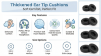 Coussinets d'écouteurs en mousse haute densité, remplacement en mousse à mémoire de forme souple, durables, respirants, écologiques, personnalisables