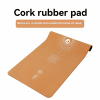 Tapis de yoga en liège imprimé blanc, caoutchouc naturel, 5 mm, absorbant la transpiration, antidérapant, respectueux de l'environnement, amortissant les chocs, tapis de fitness