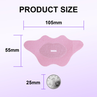 Bande adhésive buccale anti-ronflement hypoallergénique en forme de bouche rose, adhésif de qualité médicale, taille personnalisée, certifiée CE ISO, patch pour les lèvres