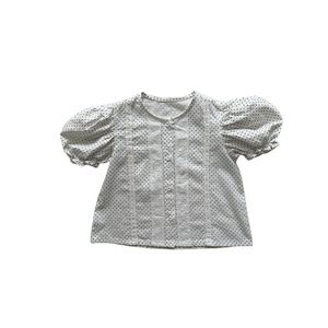 Top per bambina a sbuffo corto con stampe a pois estivi all'ingrosso 2022 - Product Image 4