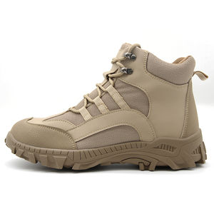 Sunland-Botas de seguridad de cuero de imitación para hombre, calzado de trabajo negro con punta de acero a prueba de golpes y puñaladas - Product Image 4