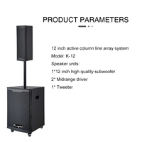 Diseño personalizado de fábrica Flagsail K-12A Subwoofer activo de 12 pulgadas Line Array Column Altavoz Potente sonido Caja de madera