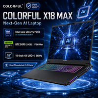 Ordinateur portable de jeu coloré 18 pouces AI Ultra 9 275HX RTX 5090 24 Go, neuf, 32 Go, 2 To, PCIE, fournisseurs vérifiés, Windows 11