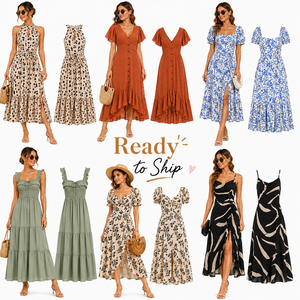 Vestido de Verano de Gasa con Manga Corta, Prenda Elegante para Mujer, Surtido Aleatorio, Compatible con Envío Combinado - Product Image 1