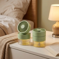 Ventilateur de refroidissement personnel mini portable coloré pour bureau, 3 couleurs au choix, humidificateur rotatif à pulvérisation corporelle, 3 vitesses de vent