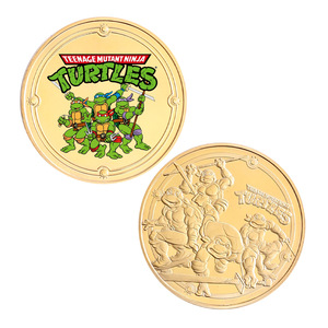 Vente en gros de 5 pièces de monnaie en or représentant des personnages de films américains et de pièces commémoratives en métal des Tortues <span class=keywords><strong>Ninja</strong></span>, parfaites pour la collection ou les cadeaux - Product Image 6