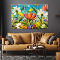 Impression sur toile de fleurs abstraites, art décoratif avec cadre, impression UV, encre écologique, pour salon, chambre à coucher, maison