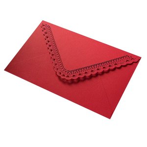 Enveloppes en dentelle creuse vintage de couleur personnalisée, enveloppe d'emballage cadeau, enveloppe de carte d'invitation de mariage de luxe - Product Image 5
