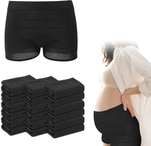 Culotte post-partum en <span class=keywords><strong>maille</strong></span> pour femmes, sous-vêtement court lavable et réutilisable, <span class=keywords><strong>pantalon</strong></span> de fixation pour incontinence, adapté à la récupération post-chirurgicale - Product Image 4