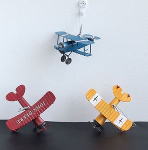 Ornements d'avion suspendus en fer vintage, mini-modèles rétro en métal de planeur biplan, accessoires photo, décorations artisanales pour la maison et le bureau - Product Image 5