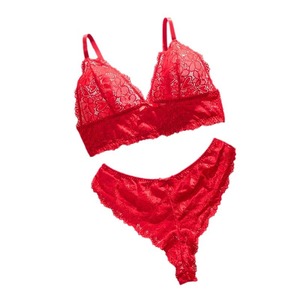 Completo Intimo Sexy Rosso in Pizzo Liscio <span class=keywords><strong>con</strong></span> Reggiseno Push-up e <span class=keywords><strong>Minimizer</strong></span> per Taglie Forti - Product Image 5