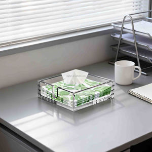 Rak <span class=keywords><strong>Display</strong></span> Akrilik untuk Serbet Pesta Luar Ruangan, Tempat Serbet Meja Kantor, Nampan Buah untuk Penyimpanan, Cocok untuk Sajian Teh Sore - Product Image 1