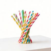 Pailles à boire écologiques compostables en canne à sucre, biodégradables, 6 mm, 12 mm, emballage individuel, sans PLA