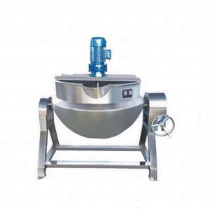 Olla de doble camisa eléctrica/a gas de 100, 200, 300, 500 litros con agitador para arroz frito, máquina mezcladora de miel, jarabe y pasta - Precio - Product Image 3