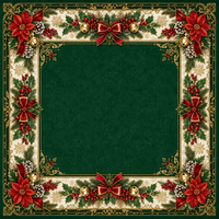 Tapis de Mahjong de Noël 31,5x31,5 pouces, thème classique vert, rouge et or pour les soirées de jeu en famille