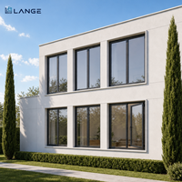 Fenêtre à cadre fin en alliage d'aluminium LANGE à rupture de pont thermique, triple vitrage, résistante aux ouragans, pour maison et commerce