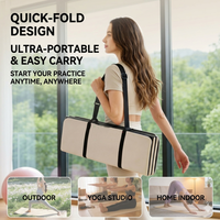 Tragbare Umweltfreundliche Wasserdichte Faltbare 8mm/12mm Rutschfeste Yogamatte mit Trageriemen - Markenprodukt Faltbare Reise-Yogamatte