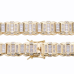 Nuevo diseño <span class=keywords><strong>de</strong></span> <span class=keywords><strong>oro</strong></span> hombres contorno indio mujer latón Baguette cristal <span class=keywords><strong>18</strong></span> quilates chapado en <span class=keywords><strong>oro</strong></span> joyería <span class=keywords><strong>de</strong></span> moda pulseras brazaletes mujeres - Product Image 3