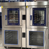 Horno Eléctrico Rotatorio de Aire Caliente de 5 Bandejas con Fermentadora de 12 Bandejas 2 en 1, Máquina de Panadería Apilable, Horno de Convección para Pan