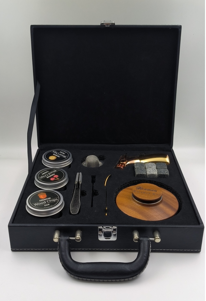 Kit de Ahumador de Cócteles con caja de cuero