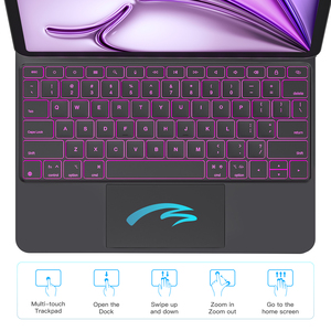 Funda con Teclado Inalámbrico Inteligente para iPad Pro de 13 Pulgadas, iPad Air de 13 Pulgadas y iPad Pro de 12.9 Pulgadas, Soporte Magnético Fácil de Instalar - Product Image 5