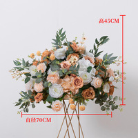 S731 décoration de mariage faux arrangement Floral soie artificielle automne orange rose arrangement Table fleur boule pièce maîtresse