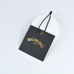 Venta al por mayor diseño negro prenda Swing Hany etiqueta etiquetas de papel personalizado 1000g 2000G etiqueta colgante gruesa - Product Image 4