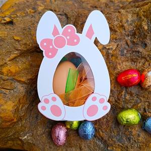 Boîte à bonbons personnalisée en forme de lapin de Pâques mignon Oeufs <span class=keywords><strong>D</strong></span>écor Lapin Cadeau Emballage en <span class=keywords><strong>chocolat</strong></span> Boîtes en papier avec fenêtre transparente - Product Image 6