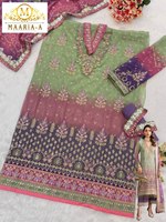 Trajes Pakistaníes Elegantes de Diseñador, en Georgette Pesada con Bordado de Lentejuelas Multicolores y Trabajo de Moti, Completamente Cosidos