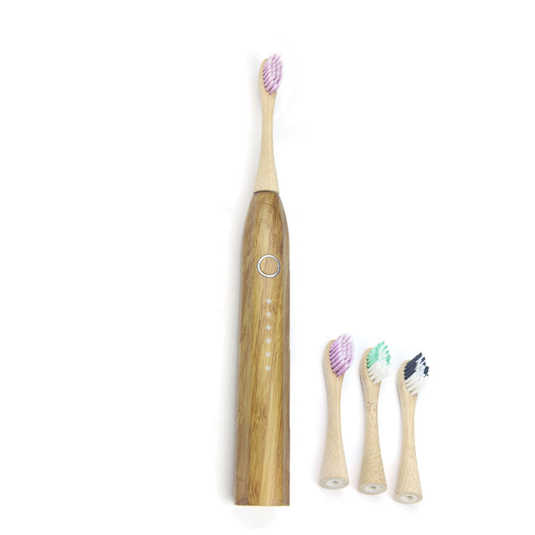 Высококачественный подарок на заказ OEM сменные головки бамбуковая электрическая зубная щетка