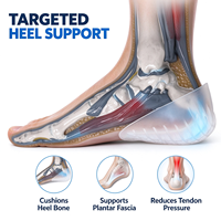 Coussinets de talon en gel de silicone souple, absorbant les chocs, inserts de chaussures pour la marche, la course, le sport et l'usage quotidien