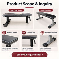 Banc de musculation plat pour salles de sport commerciales et studios d'entraînement, idéal pour les exercices de force en salle de sport professionnelle, matériel de gym